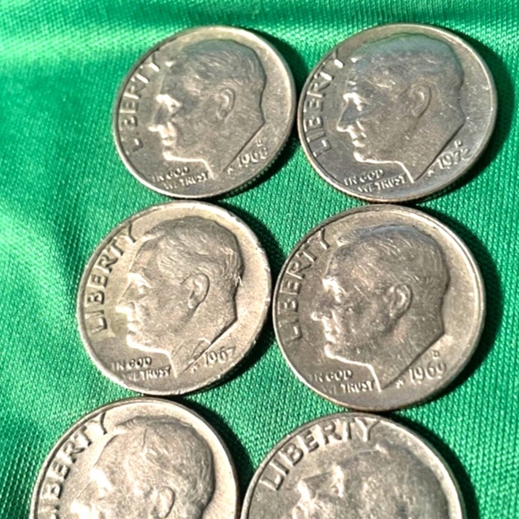 Lot of (6)Sue Roosevelt Dimes. 1967/68/69/70/71/72 #205925375675 - Picture 4 of 5